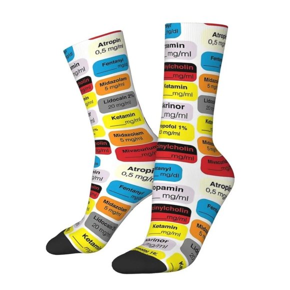 Doctor Medical Nurse Hospital Anesthesia Medication Unisex Winter Socks … - Picture 6 of 9